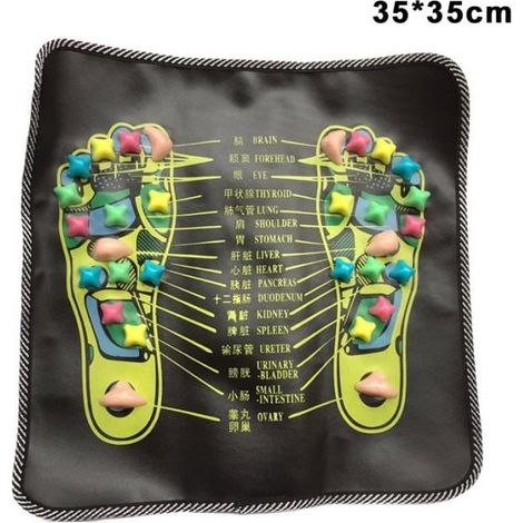 Filiyano-Tapis de massage en pierre de marche 35 cm x 35 cm, réflexologie chinoise, soulagement des douleurs, spa pour les pieds (1/4)