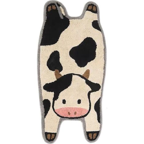 Tapis de chambre d'enfant avec motif vache mignonne, doux et moelleux, 40 x 120 cm (1/5)