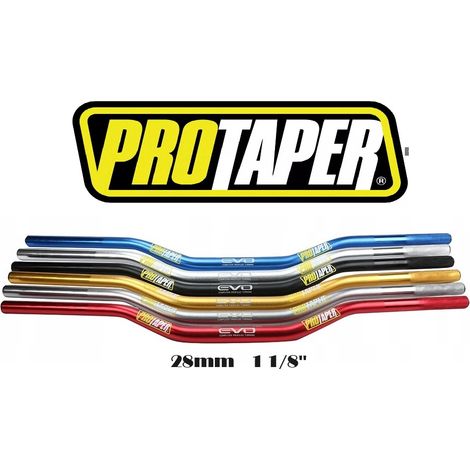 Guidon moto ALU ProTaper EVO 1 1/8"" 28mm SOLID 4mm 80cm HIT