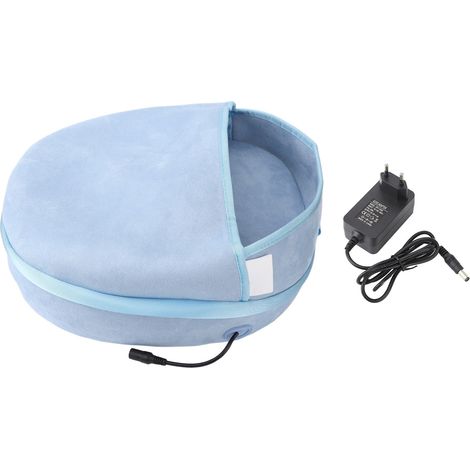 Chauffe-pieds électrique avec massage, coussin thermique amovible et lavable, machine de relaxation plantaire 100-240V, prise UE, bleu (1/5)