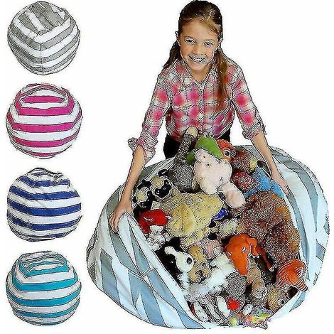 Pouf extra large de rangement pour peluches, housse de pouf pour enfants, siège moelleux HomeBlue (1/4)
