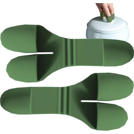Guanti da forno in silicone - Impugnature antiscivolo per cucinare - Per maneggiare oggetti caldi - Impugnatura antiscivolo testurizzata - 10,5x8 cm - Verdure (1/5)
