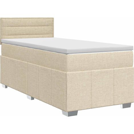 Maison Exclusive - Letto box spring con materasso Crema 100 x 200 cm Tessuto (1/5)