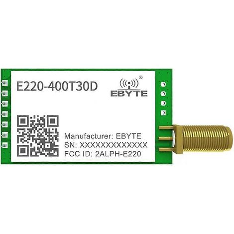 Module sans fil EBYTE E220-400T30D LoRa LLCC68 433 MHz, émetteur-récepteur longue portée 10 km, SMA-K UART, puissance 30 dBm et RSSI (1/5)