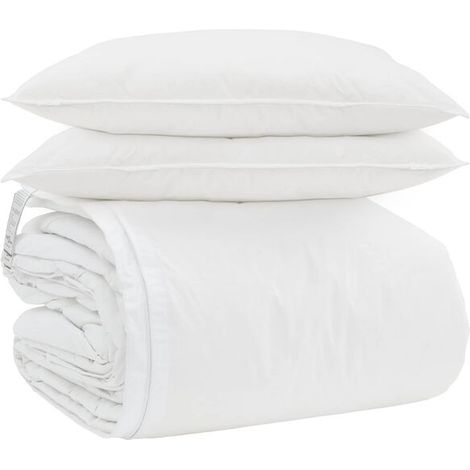 Ensemble trois pièces housse de couette et taie d'oreiller en duvet de canard blanc (1/5)