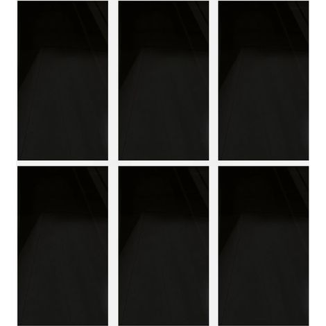 Pannelli decorativi parete effetto specchio nero fumé, rivestimento murale PVC UV lucido 120x60 set 6 pezzi - Divina Home (1/5)