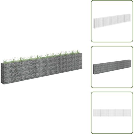 Lit surélevé à gabion Acier galvanisé 450x30x90 cm - Jardinière À Gabion - Bac À Plantation - Border Fleurie - Jardin Vertical - Décoration Extérieur (1/5)