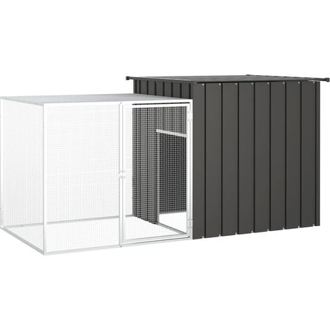 vidaXL Cage pour poules Anthracite 200x91x100 cm Acier galvanisé (1/5)