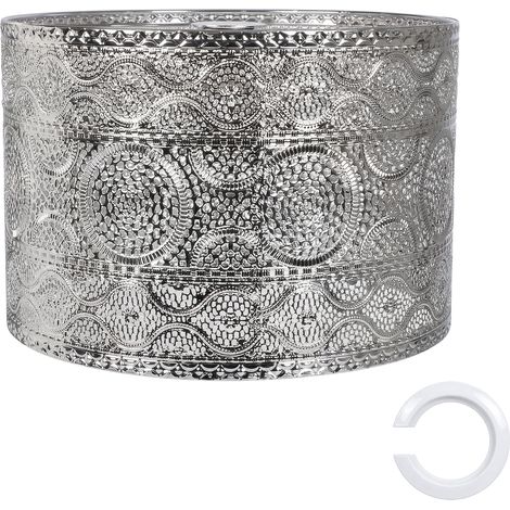 Emitto Ceiling Light Shade Moroccan Style Silver Chrome Pendant Shade Lamp Decor