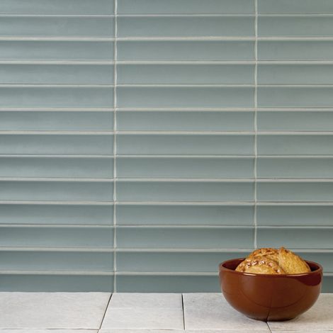 Carrelage mural intérieur en relief mat bleu clair 11,5x23 cm Jaipur Scuba Blue (1/2)