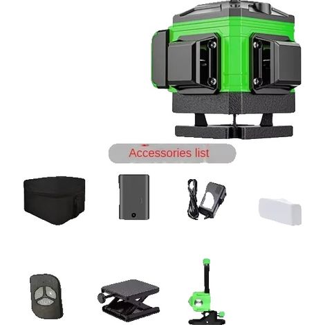 Niveau Laser, Projection à 360 Degrés, Fonctionnalité Auto-Nivelante, Vert 12 Ligne (1/2)
