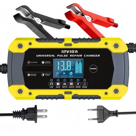 12 V 10 AChargeur de batterie de voiture 12V 10A, chargeur de moto 14,6V 10A, chargeur de batterie lithium-fer-phosphate. (1/4)