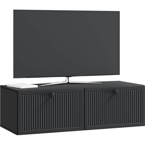Maison Exclusive - Meuble TV mural Noir 98 x 41 x 30 cm Bois d'ingénierie