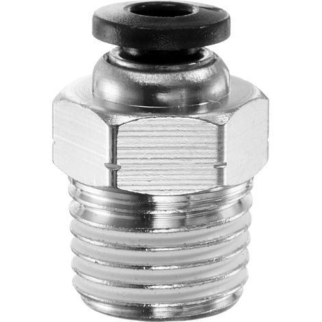 1pcs Raccord Rapide Air Comprimé 4mm OD x 1/4" NPT PC4-N02 Noir (1/5)