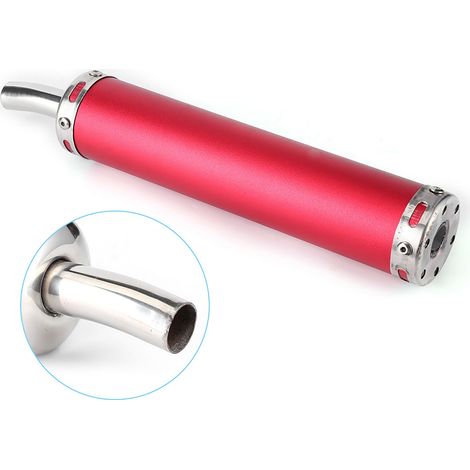 Silencieux d'échappement en acier inoxydable 20 mm/0,8 po, pièces modifiées pour moto 2 temps, rouge (1/5)