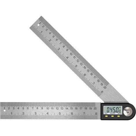 Rapporteur numérique 0-360°, inclinomètre numérique, rapporteur en acier inoxydable, règle avec écran LCD, convient pour le travail du bois, la construction et la réparation. (1/4)