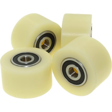 Lot de 4 Roues Nylon 50mm, Roulement 30mm, Axe 10mm, Pour Porte Coulissante (1/4)