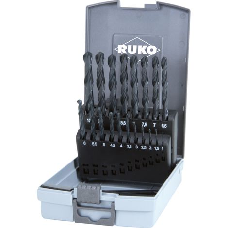 RUKO Spiralbohrer-Satz DIN 338 Typ N, HSS-R in Kunststoffkassette - 19 tlg. - 205212RO (1/5)