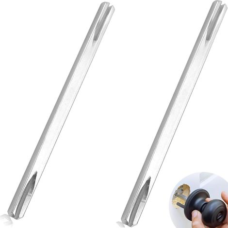 Lot de 2 poignées de porte de 90 mm - Tige carrée de 8 mm x 90 mm - Pour poignée de porte - En acier galvanisé - Tige carrée de rechange en acier massif (1/5)