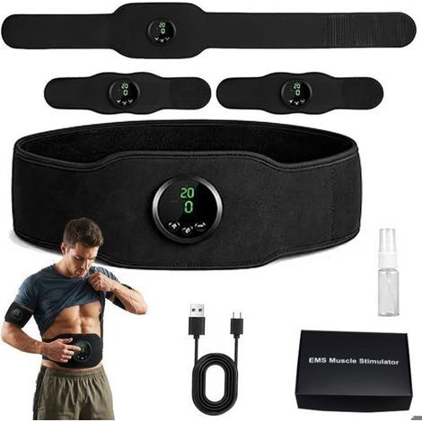 Ecleanfy - Ceinture Abdominale Électrostimulation EMS - Stimulateur Musculaire Rechargeable Homme/Femme pour Fitness à Domicile (1/5)
