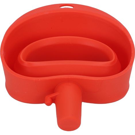 Entonnoir à farine pliable en Silicone pour batteur sur socle, fixation de goulotte facile à verser pour les œufs en sucre, cuisson sûre rouge (1/5)