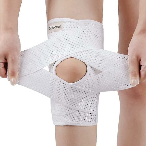 CREA Galvaran Knee Brace With Side Stabilizers For Meniscal Tear Knee Pain Acl Mcl Arthritis Injuries Recovery, Breathable Adjustable Knee Support-white