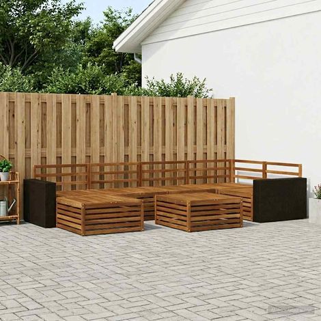 vidaXL Outdoor-Sofagarnitur 7 pcs Natur (1/5)