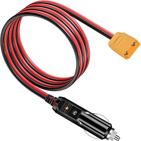 Câble allume-cigare avec connecteur mâle XT90S, calibre 14 AWG, longueur 1,8 m (XT90A illustré)