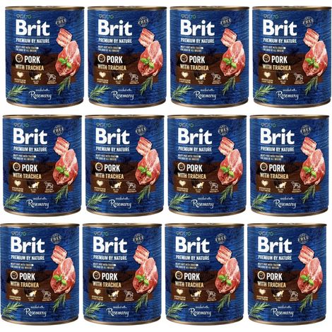 BRIT PREMIUM BY NATURE SCHWEINEFLEISCH & LUFTKNOCHENRAUPE 12x800g (1/2)