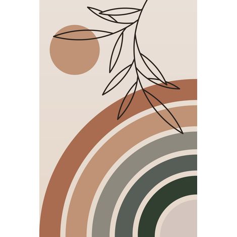 Papier peint panoramique - Feuille Boho - 130 cm x 195 cm (1/2)