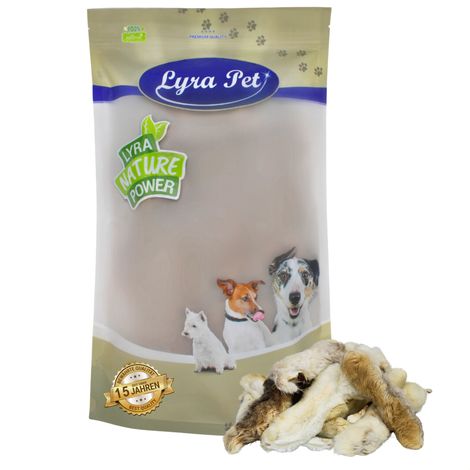 1 kg Lyra Pet® Kaninchenpfoten mit Fell