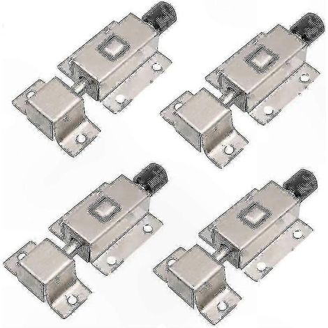 Ensemble de 4 verrous à ressort en acier inoxydable pour porte coulissante, avec pêne cylindrique de 5 cm (2 pouces). (1/3)