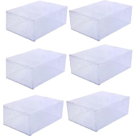 Lot de 6 boîtes à chaussures transparentes, résistantes et pliables. (1/5)