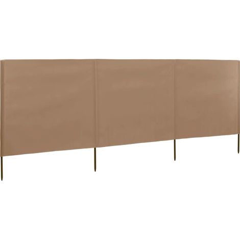 3-teiliges Windschutzgewebe 400 x 120 cm Taupe vidaXL