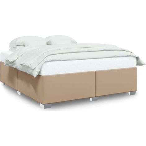 Lit double  Lit adulte  Cadre de lit sans matelas cappuccino 180x200 cm similicuir