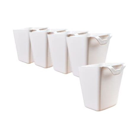 Lot de 5 porte-gobelets blancs à suspendre,accessoires de chariot, organiseur mural,seau de rangement,conteneurs de plantes/pot à crayons pour la décoration de la maison,du bureau, de la cuisine (1/4)
