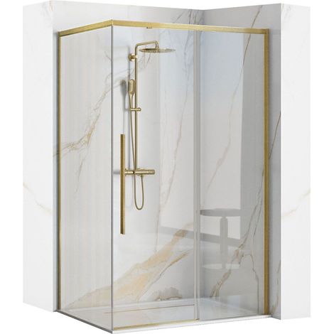 REA DUSCHKABINE SOLAR 90X120 BRUSH GOLD