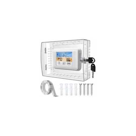 Boîtier de verrouillage pour thermostat avec clé, grand couvercle de thermostat mural avec serrure, compatible avec les thermostats de 12,7 cm (H) x 17,8 cm (L) ou moins.