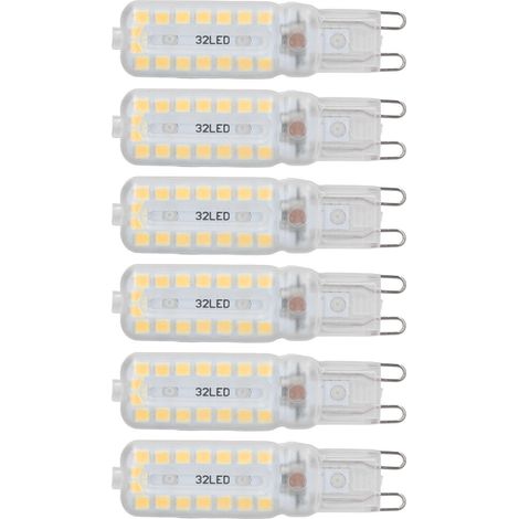 6 ampoules LED G9 7W dimmables éclairage 360° culot G9 pour lampe murale bureau armoire blanc chaud 110-140V (1/5)