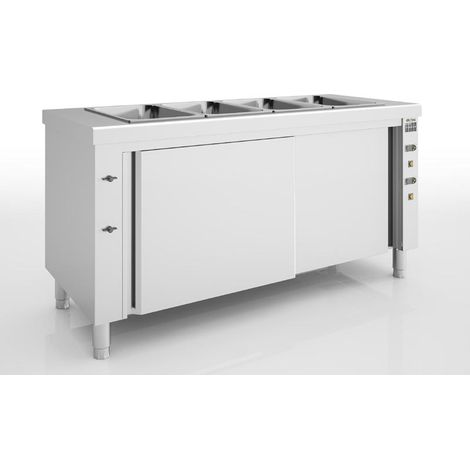 Meuble Bain-Marie Sec Inox Réserve Chaude 1600 x 700 mm - Eratos