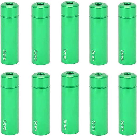 10 Aluminium-Kabelkappen (5 mm) für Rennrad- und Mountainbike-Bremszüge – Grün (1/5)
