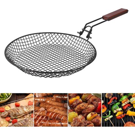 12.2" Round Mesh BBQ Grill, Multi-purpose Round BBQ Grill, Stainless Steel Tray, Round Steam Cooling Rack (Diameter: 30.5cm) (1/5)