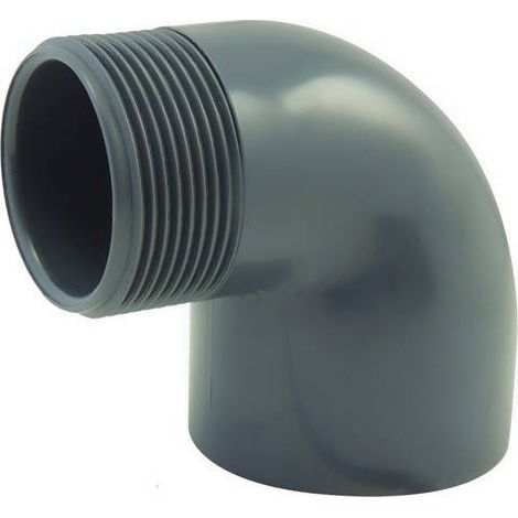 Coude 90° mixte femelle/mâle à visser et à coller en PVC-U PN16 – Ø A: 32mm – Pression 16 bars – Pour plomberie et irrigation – Ezfitt