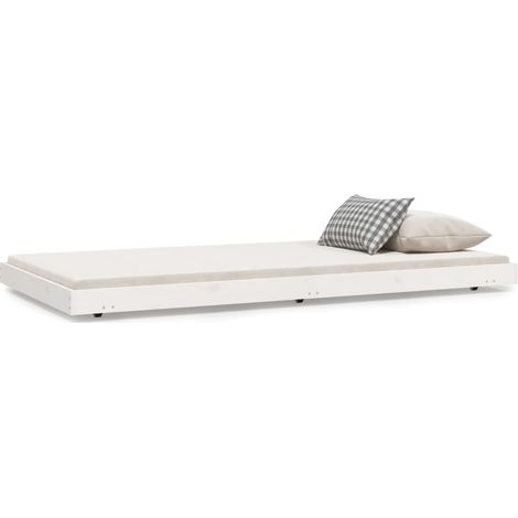 Maison Exclusive - Cadre de lit sans matelas blanc 90x200 cm bois de pin massif