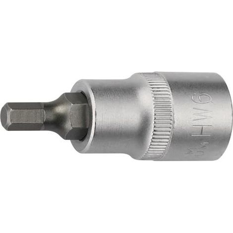 TECWERK Steckschlüsseleinsatz 1/2 Zoll Innen-6-kant SW 8mm L.55mm TECWERK