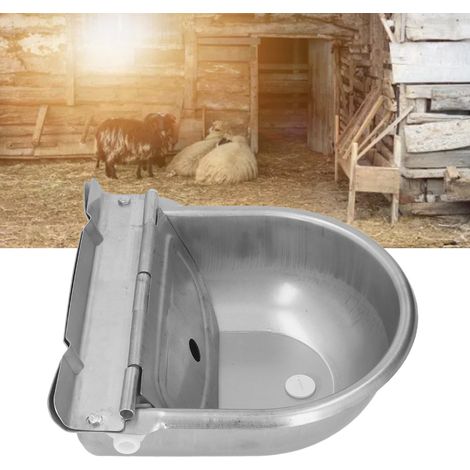 Abreuvoir automatique en acier inoxydable pour vaches, avec flotteur et couvercle à charnière. (1/5)
