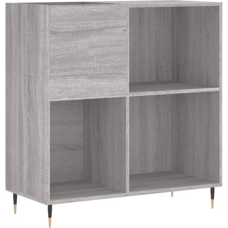 Mueble para discos práctico y clásico 84,5 x 38 x 89 cm con amplio espacio de almacenamiento estilo industrial fabricado en madera de ingeniería Sonoma gris 020049165 (1/5)