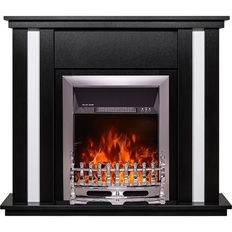 ART FLAME Cheminée électrique - Gustavo & Galileo Silver - 2000 W - Flamme réglable - Thermostat (1/2)