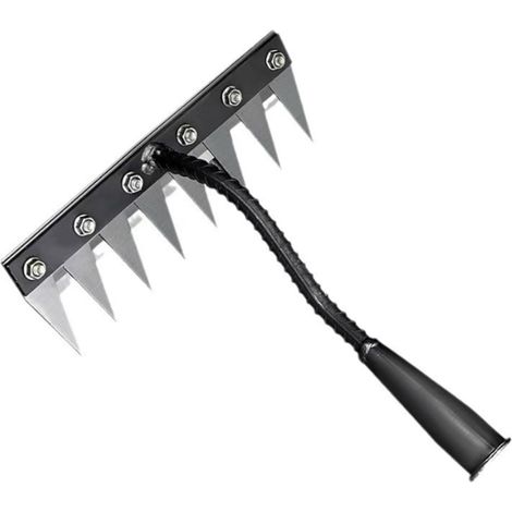 Weed Rake 8 Teeth Rake Garden Manual Weeders Metal Weeding Tool with Replaceable Teeth Portable Rake for Weeding Furnishing Seed (1/5)