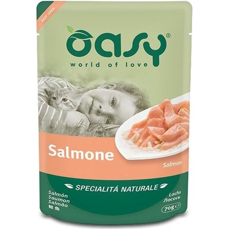Oasy Cat Specialità Naturali Salmone - Oasy Cat Specialità Naturali Salmone - Lattina Da 70 Gr (1/2)
